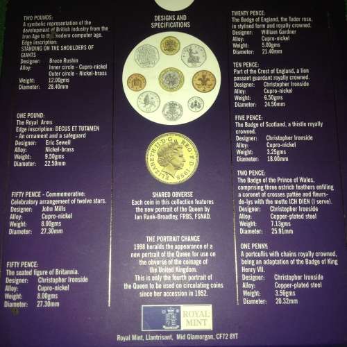 The 1998 United Kingdom Brilliant Uncirculated Coin Collection