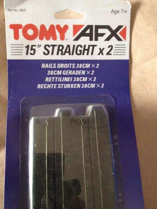 Tomy AFX 15" Straight Track 2 in a blister pack Ref 8621 (NOS) - HO Scale