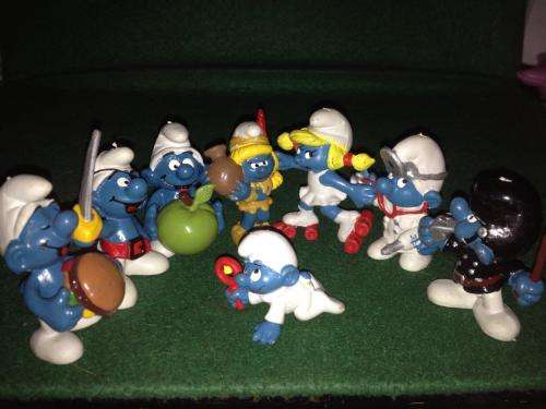 8 x Vintage Peyo Smurfs - Made 1970's - 1980's in Hong Kong and West Germany