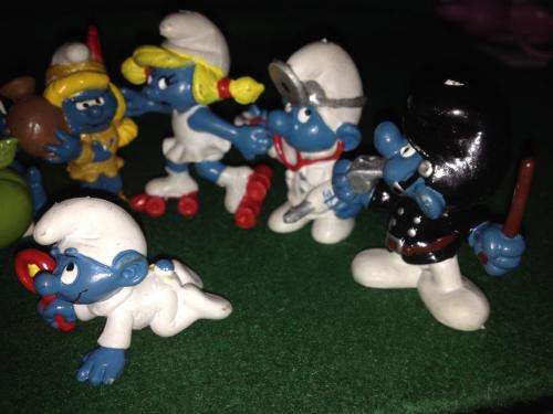 8 x Vintage Peyo Smurfs - Made 1970's - 1980's in Hong Kong and West Germany