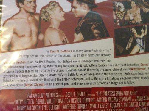 DVD - Cecil B. De Mille's The Greatest Hits Show on Earth - Hutton, Heston, Stewart (new sealed)