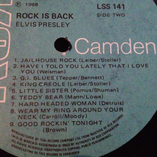 LP - Elvis Presley - Rock is Back