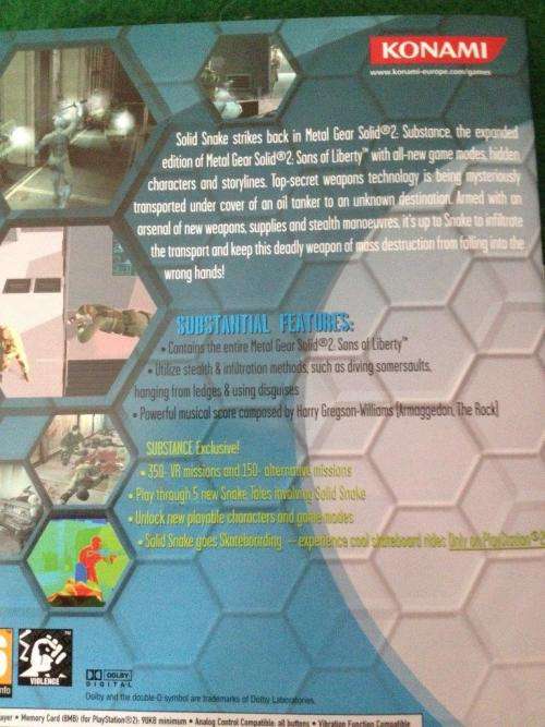 PS2 - Metal Gear Solid 2 - Substance