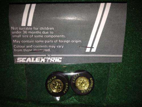 Scalextric -  Goodyear Mags (Gold) & Front Tyres (Yellow) Print)  1:32 Scale (NOS)