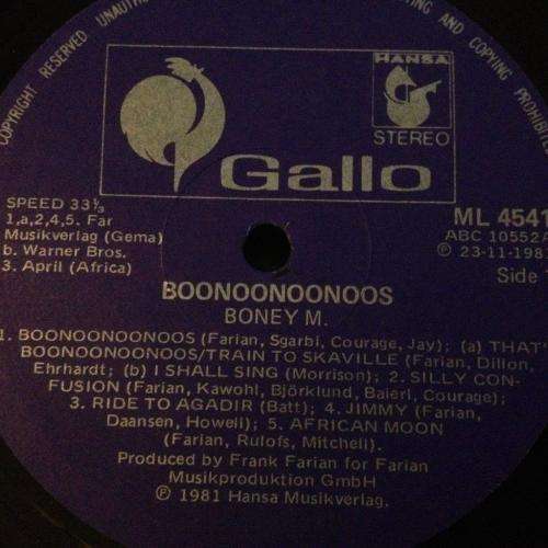 L.P. - Boney M - Boonoonoonoos