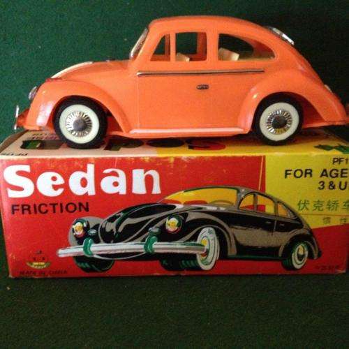 Vintage - Sedan Friction Sedan PF175 (beetle) Circa 1975 Red Apple company (MIB)