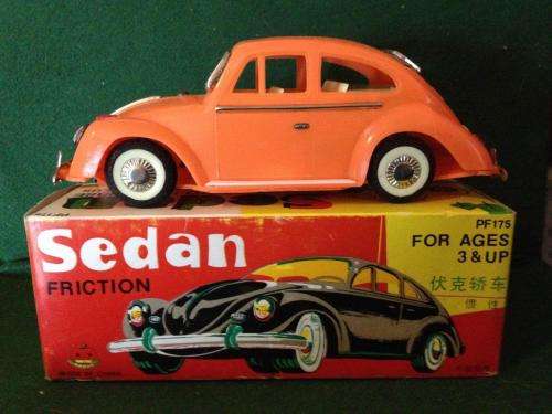 Vintage - Sedan Friction Sedan PF175 (beetle) Circa 1975 Red Apple company (MIB)