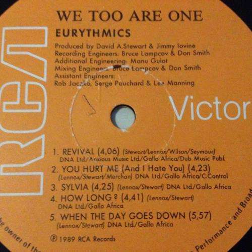 LP - Eurythmics - We Too Are One