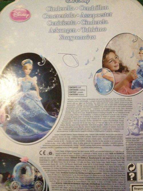 Disney Princess Cinderella Swirling Lights Doll -  Mattel (new) same size as barbie