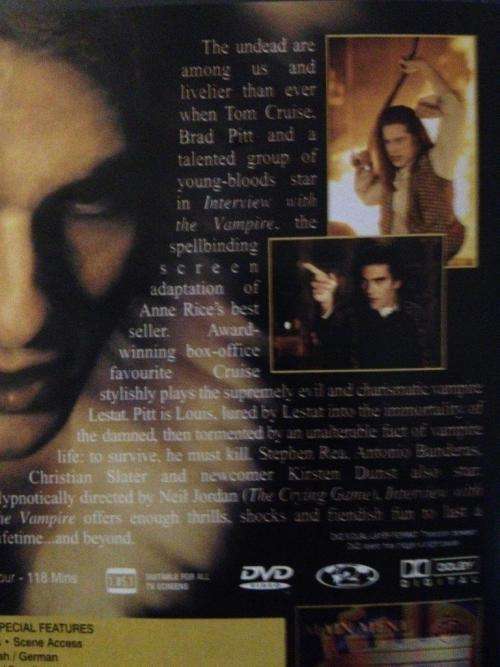 DVD - Interview With The Vampire - Cruise, Pit, Banderas, Slater