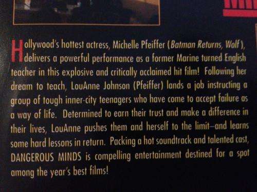 DVD - Dangerous Minds - Michelle Pfeiffer