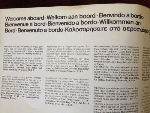 The Flying Springbok / Die Vlieende Springbok In flight magazine October 1974 - 44 pages