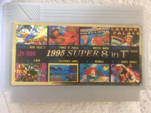 8 Bit - (1995) 8 in 1  Cartridge - Duck Tales, X-Man, Prince of Persia, Mermaid, Ceasars Palace, Dou