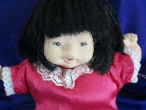 Vintage Soft Bodied Rubber Face Arms Feet Doll - Local Motion - Made in Hong Kong +-23cm