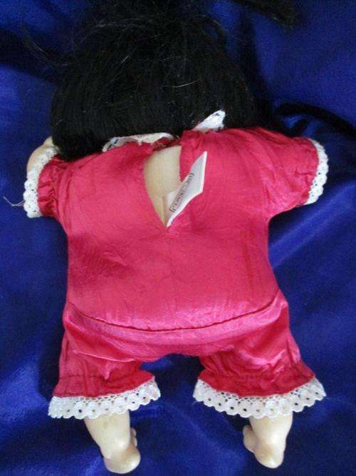 Vintage Soft Bodied Rubber Face Arms Feet Doll - Local Motion - Made in Hong Kong +-23cm