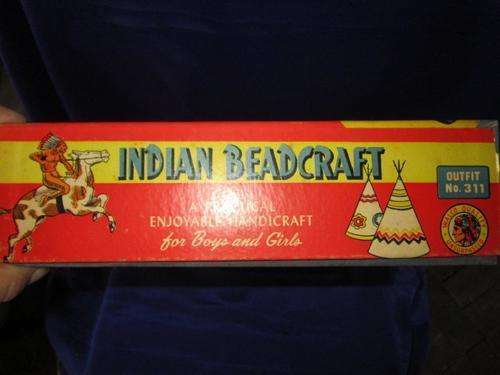 Vintage Walco Indian Beadcraft Kit w/ Orig Box Outfit #311 - Cira 1957