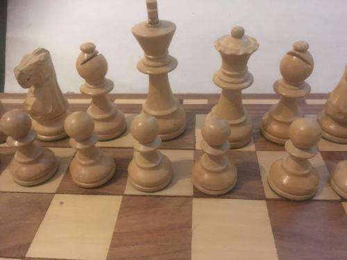 Ulbrich Wooden Chess set, carry case and fold away wooden board