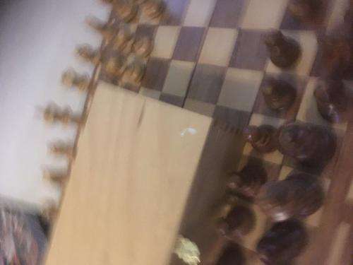 Ulbrich Wooden Chess set, carry case and fold away wooden board