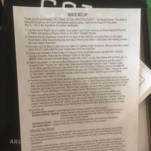 CSI: Crime Scene Investigation - The Board Game - 2004 Speciality Board Games