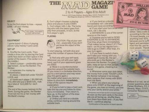 The Mad Magazine Board Game - Parker Brothers 1979