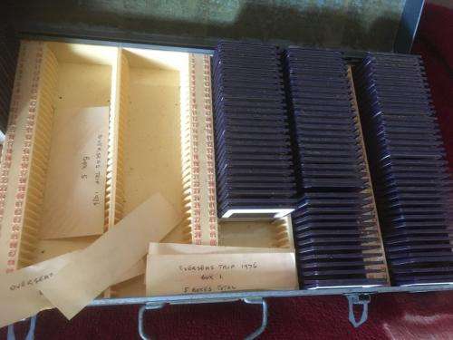 2 x Metal Slide Holder cases with various Slides