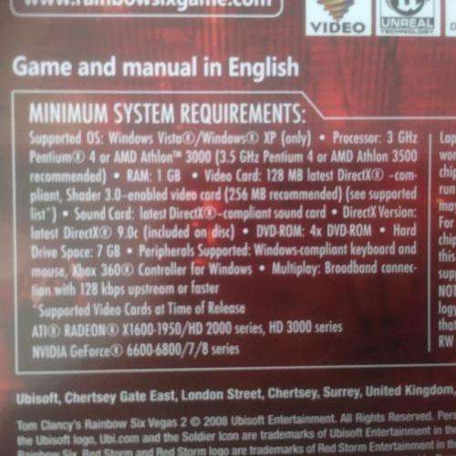 PC - Tom Clancy`s Rainbow Six Vegas 2