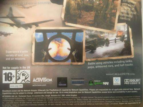 PS2 - Call of Duty 2 -  Big Red One