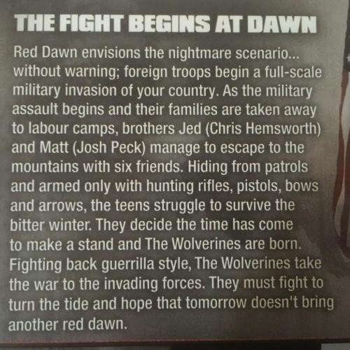 DVD - Red Dawn - Chris Hemsworth