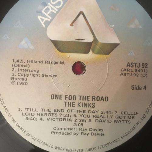 L.P. - The Kinks Live - " One For The Road "