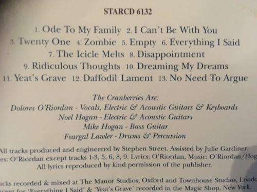 CD - The Cranberries -  No Need To Argue