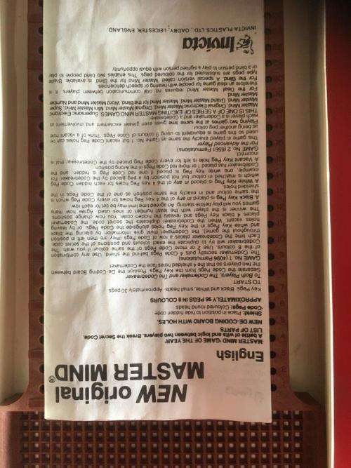 Vintage Master Mind 1972 Invicta