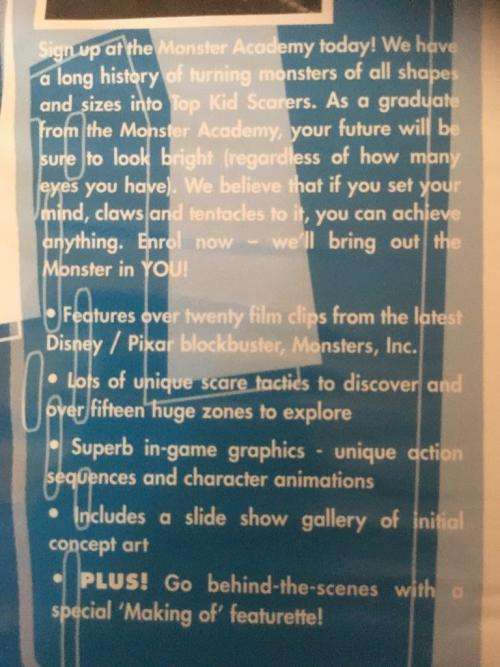 PS2 - Monsters Inc Scare Island