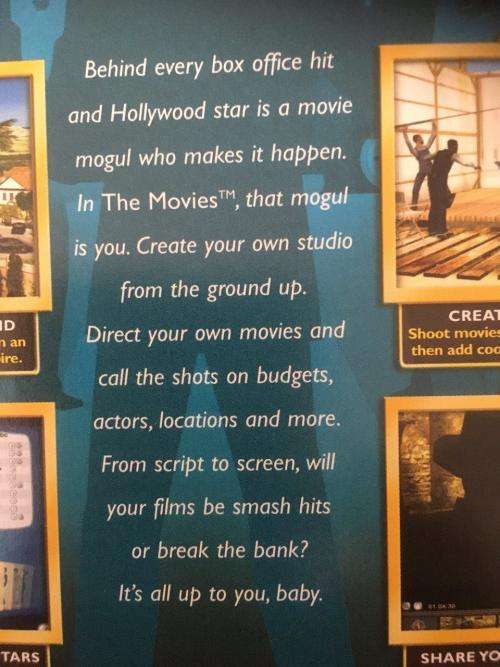 PC - The Movies - Run the Studio. Shoot The Movies Make The Stars