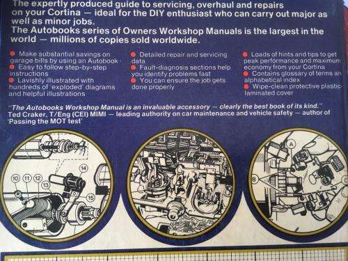 Autobooks Cortina MK 4 1976 -1980  Owners Workshop Manual