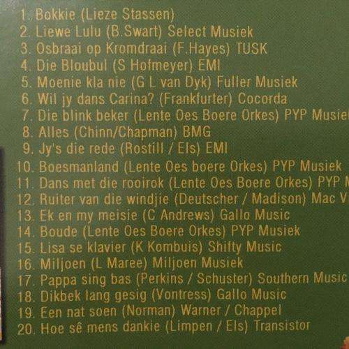 CD - Lente Oes Boere Orkes Speel - 20 Gewildste Afrikaanse Treffers