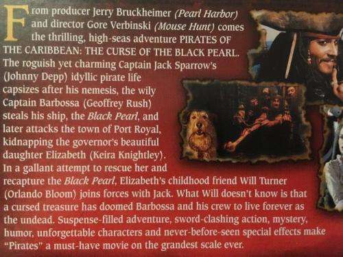 DVD - Pirates of The Caribbean - The Curse of the Black Pearl