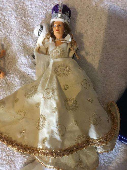 Vintage Peggy Nesbit Queen Elizabeth 1953 Coronitaion Dolls set of 3 see pics and description