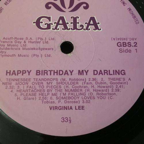 L.P. - Virginia Lee - Happy Birthday My Darling