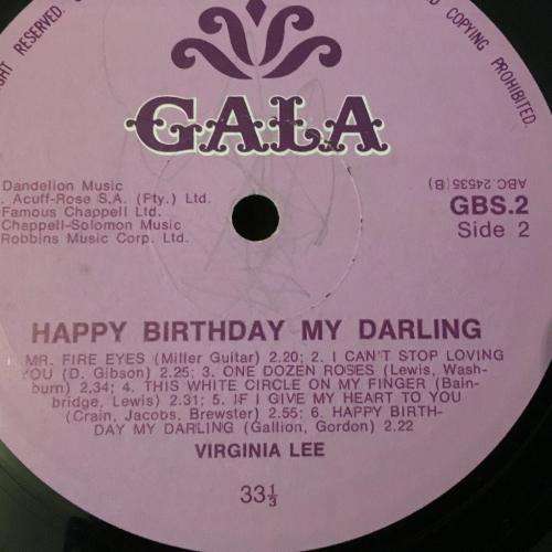 L.P. - Virginia Lee - Happy Birthday My Darling
