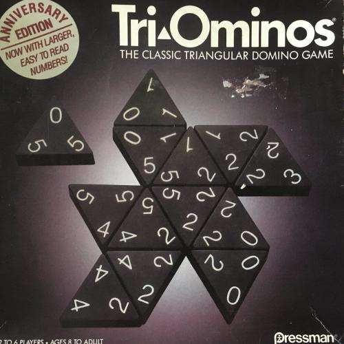 Tri-Ominos -Anniversary Edition - Pressman The Classic Triangular Domino Game 1993 made in USA