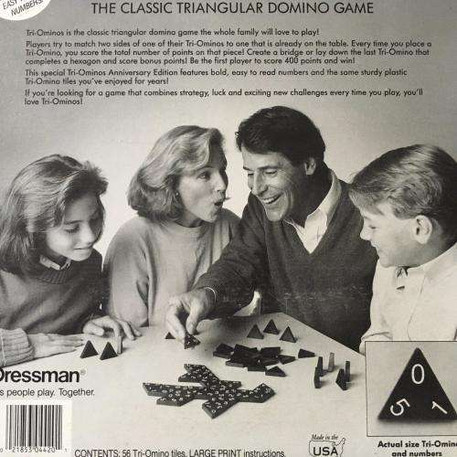 Tri-Ominos -Anniversary Edition - Pressman The Classic Triangular Domino Game 1993 made in USA