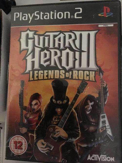 PS2 - Guitar Hero III Wirless Guitar + Game Complete + Wireless Receiver
