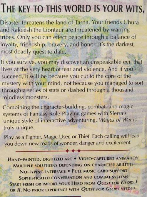 PC - Quest of Glory III Wages of War (Big Box Game DOS Floppy Disks) - Retro Gaming