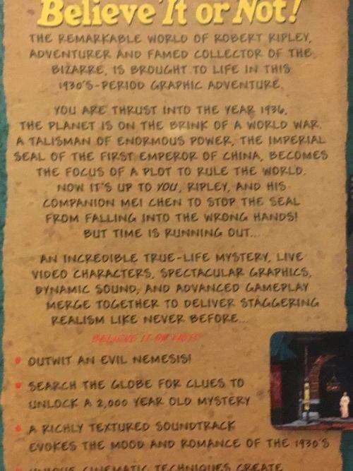 PC - Ripley's Believe it or Not! The Riddle of Master Lu (Sealed) (Big Box Game DOS ) - Retro Gaming