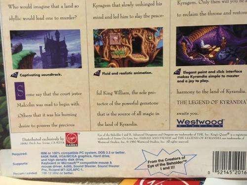 PC - The Legend of Kyrandia Book One (Big Box Game Dos Floppy Disc ) - Retro Gaming