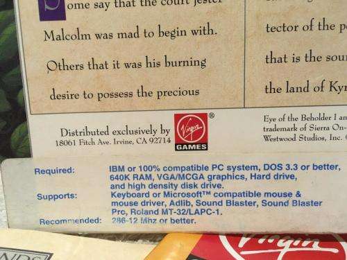 PC - The Legend of Kyrandia Book One (Big Box Game Dos Floppy Disc ) - Retro Gaming