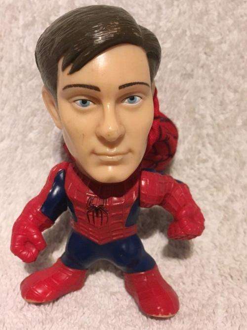 Big Head Spiderman with removable Mask - Marvel 2001 - +-9cm
