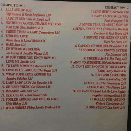 CD - The No 1 Love Song Collection (2cd)