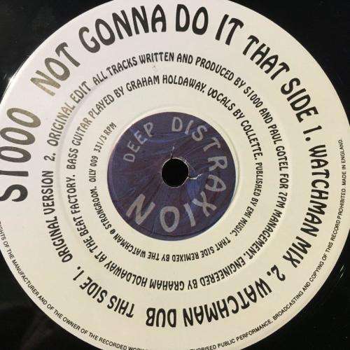 12` Maxi - S1000 - Not Gonna Do it (12`)