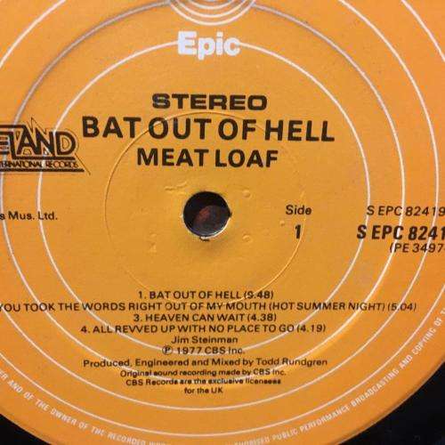 L.P. - Meat Loaf - Bat Out Of Hell